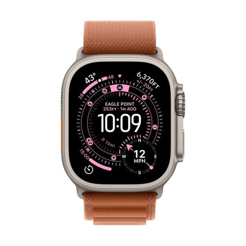 Apple Watch 49mm Terra Cotta Alpine Loop - Small - Natural Titanium Finish