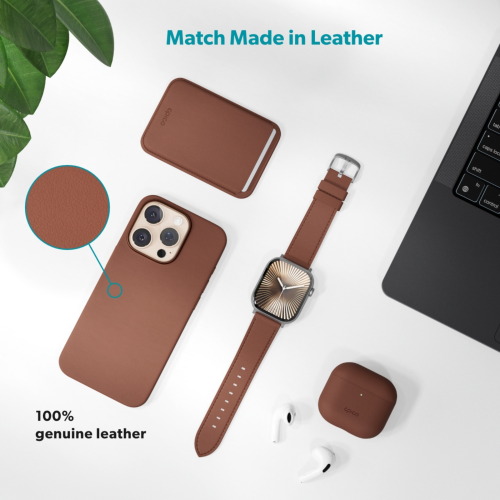 Epico Leather Band for Apple Watch (44-49mm) - Brown