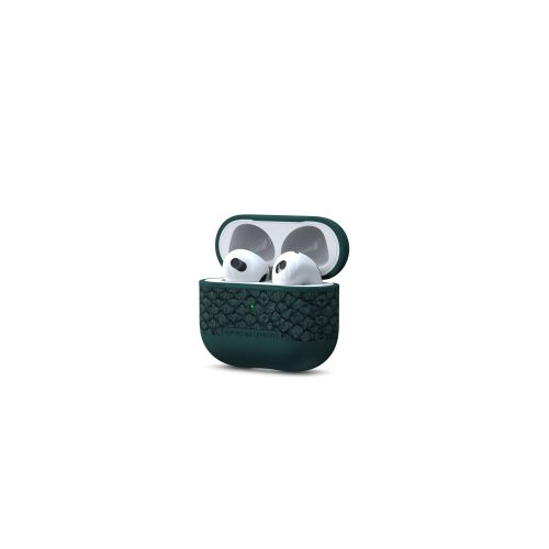 Njord Salmon Leather Cover for Airpods 3rd Gen - Dark Green