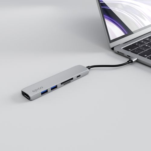 C&C 6in1 USB-C Hub 8K - Silver