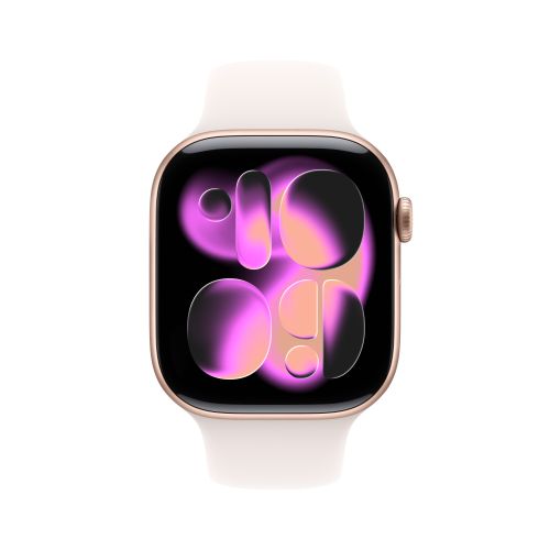 Apple Watch Series 11 GPS 46mm Rose Gold Aluminium - Light Blush Sport Band - S/M