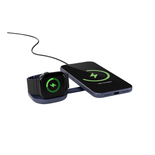 Epico UltraBase EF35 Qi2 (25W) MagSafe Compatible Foldable 2-in-1 Wireless Charger - Deep Blue