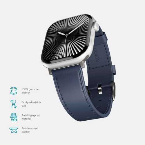 Epico Leather Band for Apple Watch (44-49mm) - Blue