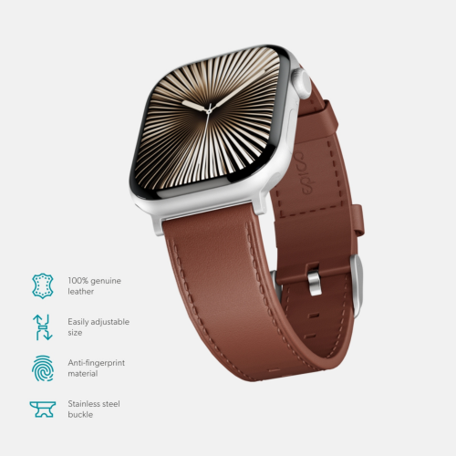 Epico Leather Band for Apple Watch (44-49mm) - Brown