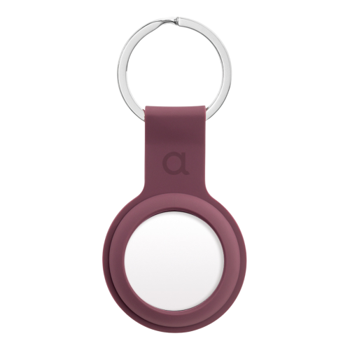 C&C AirTag Silicone Holder with Keychain - Red Plum