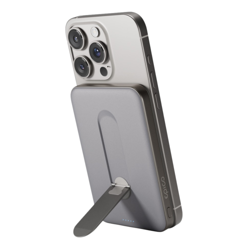 Epico Qi2 Mag+ Power Bank with Stand - 5 000 mAh - Titanium