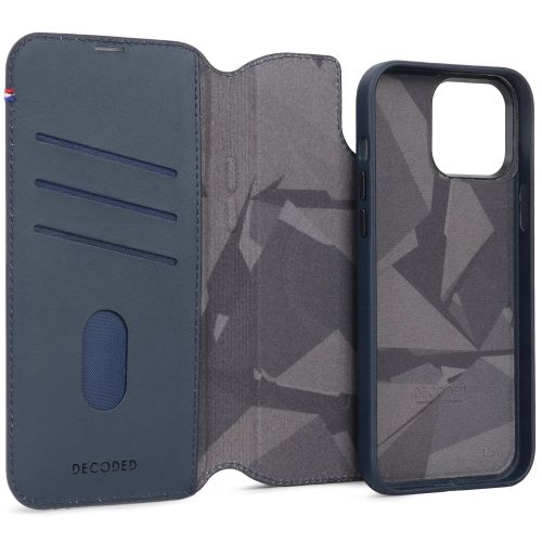 DECODED Leather Case w/MagSafe + Wallet for iPhone 15 Plus - True Navy