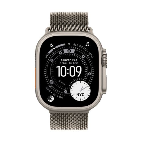 Apple Watch 49mm Natural Titanium Milanese Loop - Large