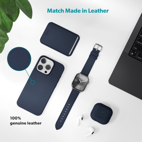 Epico Leather Band for Apple Watch (44-49mm) - Blue