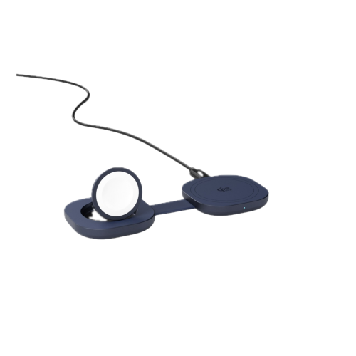 Epico UltraBase EF35 Qi2 (25W) MagSafe Compatible Foldable 2-in-1 Wireless Charger - Deep Blue