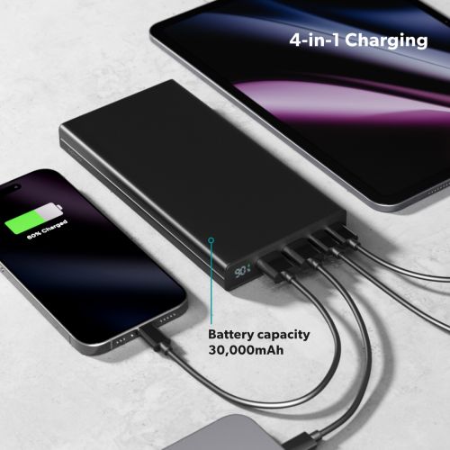 Epico 45W Aluminium Power Bank 30 000mAh - Black
