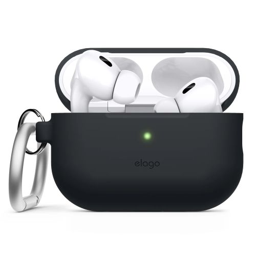 Elago Silicone Cover w/ Hook for Airpods Pro 2 - Black