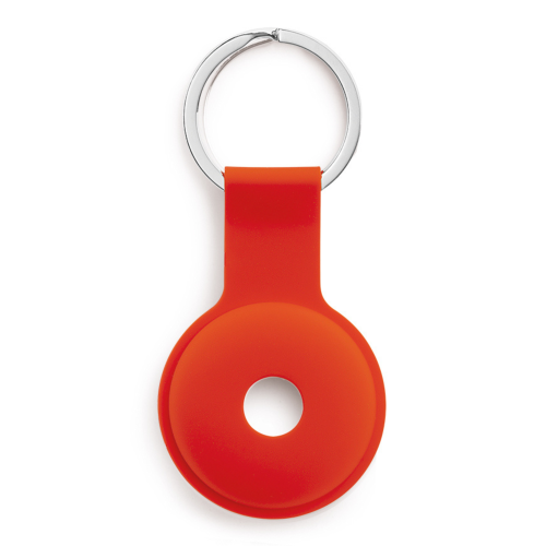 C&C AirTag Silicone Holder with Keychain - Coral
