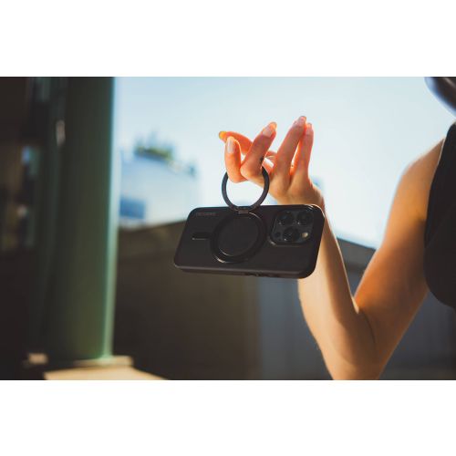 Decoded Recycled Plastic Loop Stand Back Cover for iPhone 15 - Silver