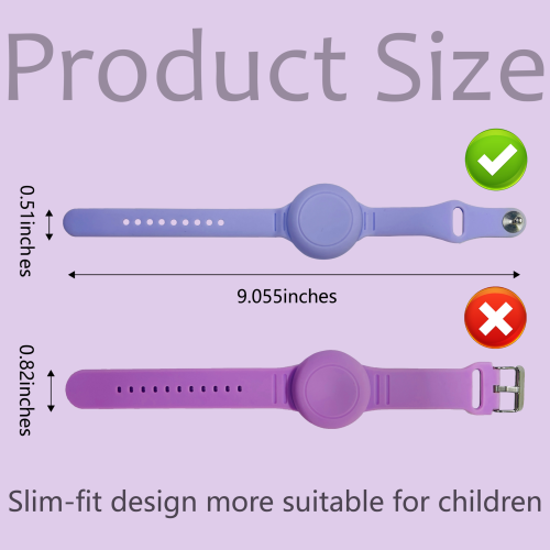 OFKOZ Waterproof Kids Bracelet for Airtag - Unicorn Purple